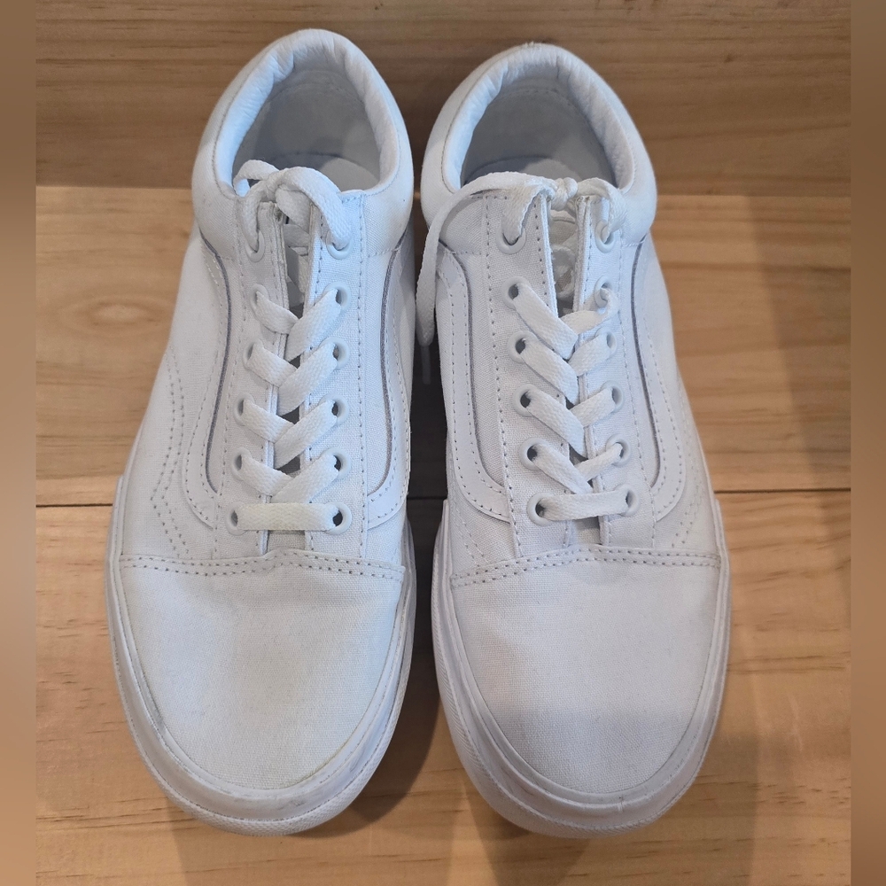 Van's White Platform Sneakers - Picture 3 of 9